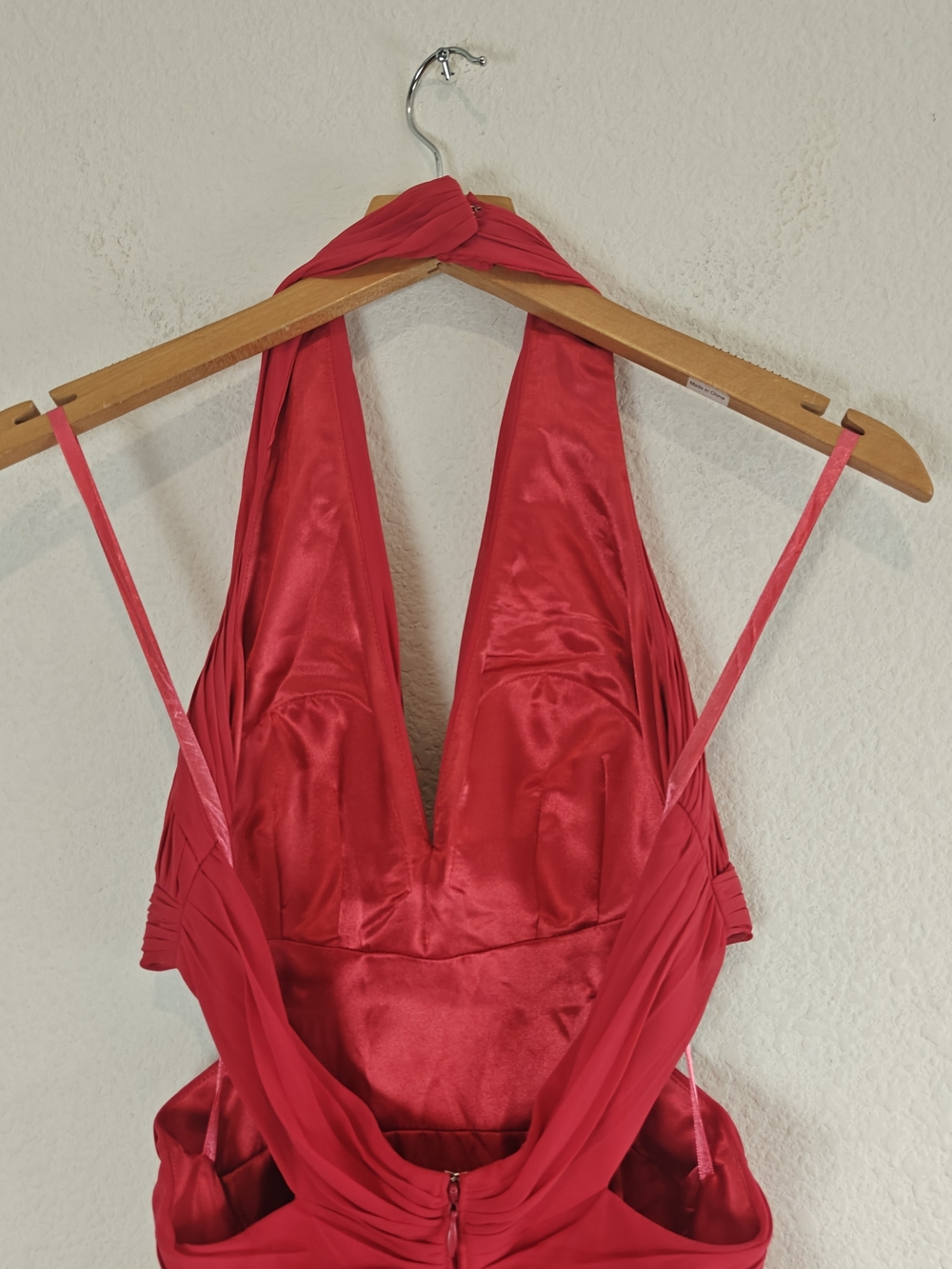 Hailey by Adrianna Papell Pink Pleated Halter Cocktail Dress Cutout Waist Size 0 - Picture 13 of 16